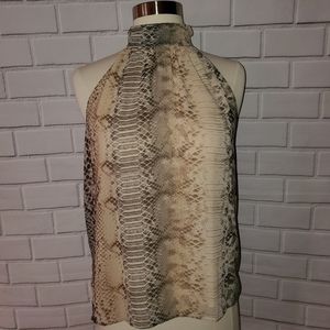 SNAKE print chiffon tank blouse. XS. NWT